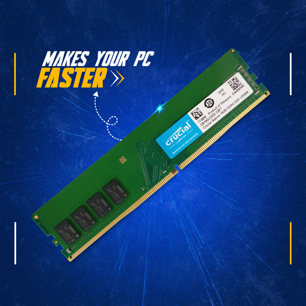 Crucial Desktop  Ram 16GB DDR4 3200MHz 25600