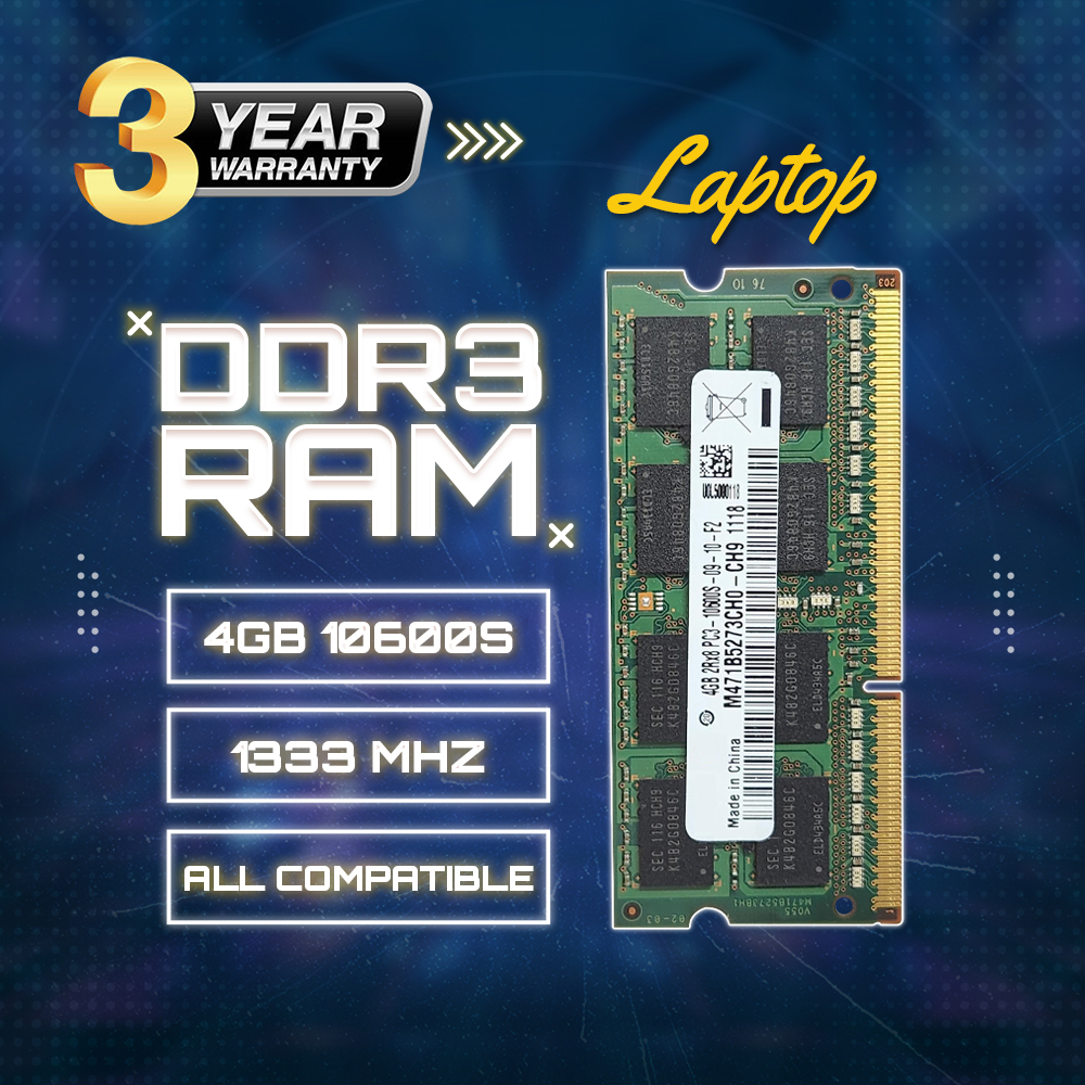 Refurbished Laptop Ram 4GB DDR3 1333MHz 10600
