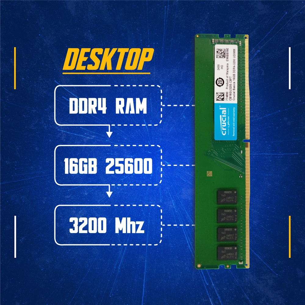 Crucial Desktop  Ram 16GB DDR4 3200MHz 25600