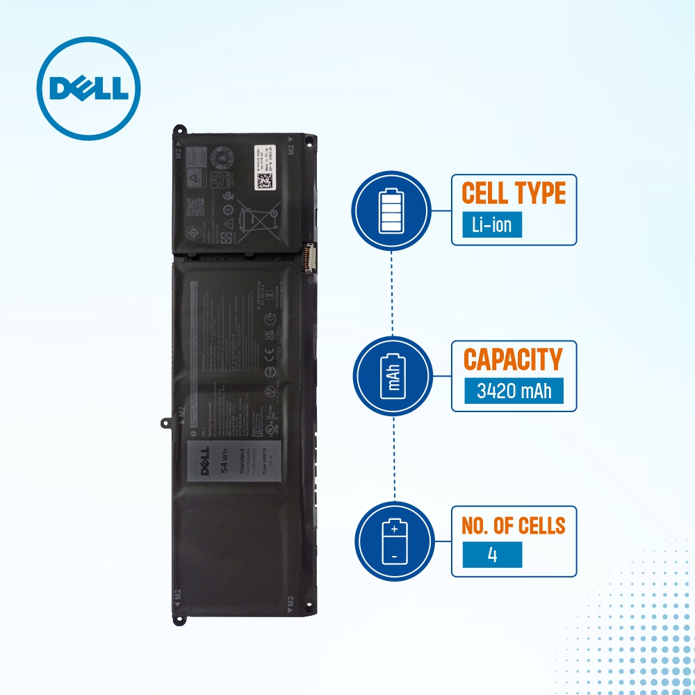 Genuine Battery For Dell V6W33 XDY9K 54Wh 4Cell 3420mAh
