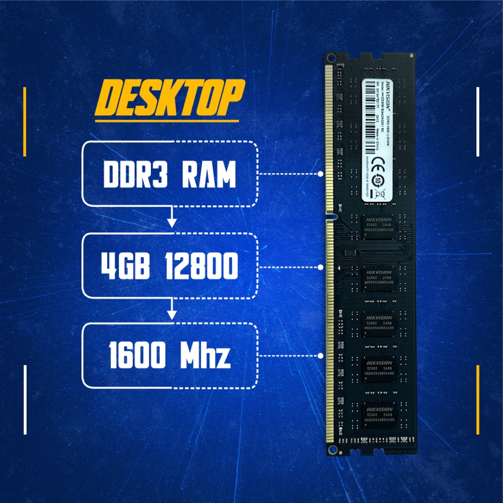 Hikvision Desktop Ram 4GB DDR3 1600MHz 12800