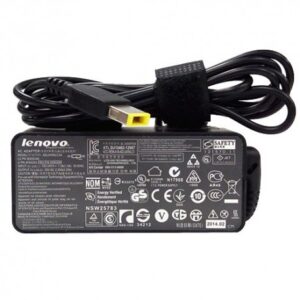 Lenovo 65W USB Slim Tip Rectangular pin Laptop Adapter/Charger with Power Cord for Select Models of Lenovo Laptops (888015000, Black)